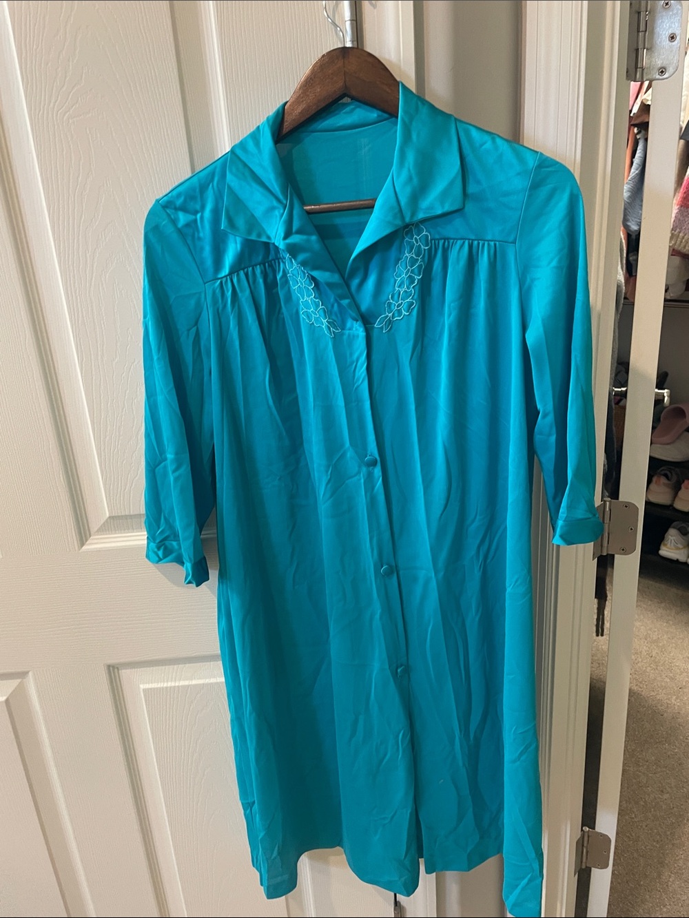 Vanity Fair Turquoise Blouse with Tag Detail